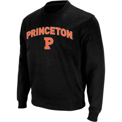 Colosseum Men's NCAA Princeton Tigers Arch & Logo Crew Neck Sweatshirt, Black, 2XL