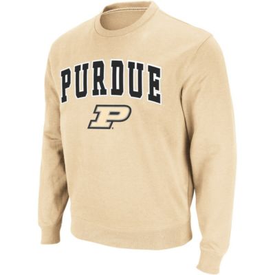 Colosseum Men's NCAA Purdue Boilermakers Arch & Logo Crew Neck Sweatshirt, Gold, 2XL