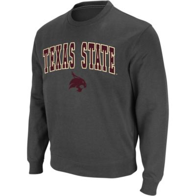 Colosseum Men's NCAA Texas State Bobcats Arch & Logo Crew Neck Sweatshirt