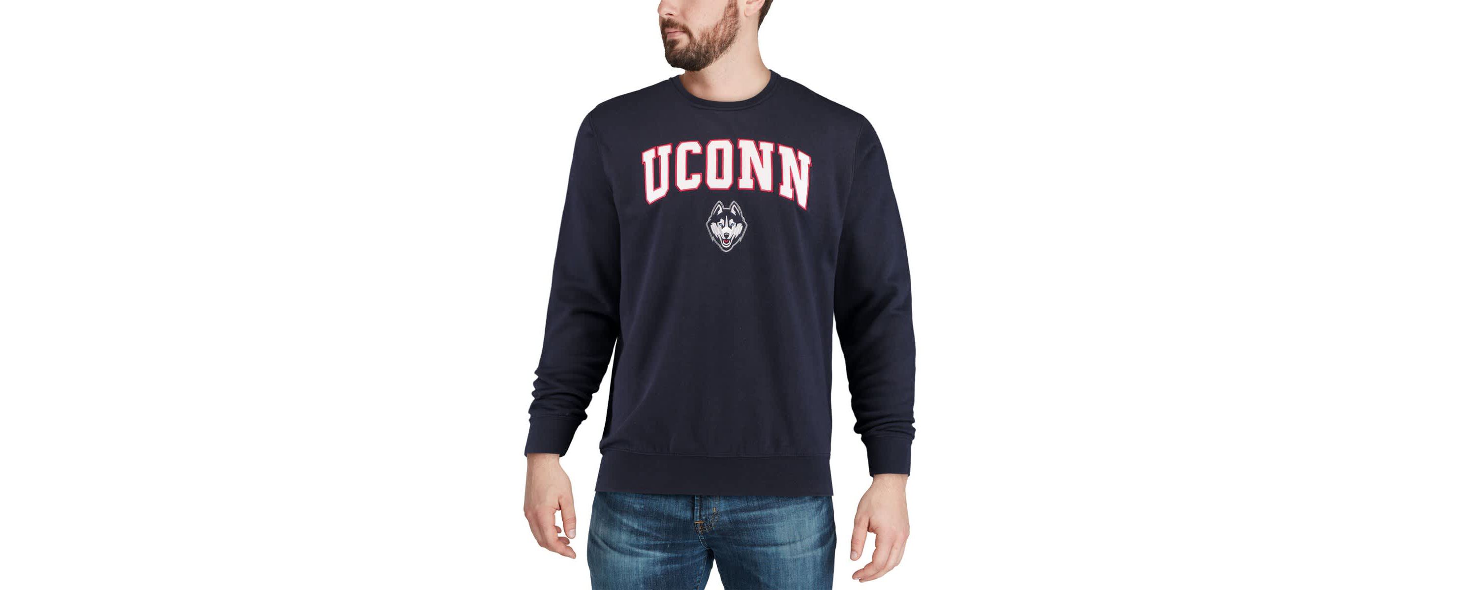 Connecticut Huskies NCAA UConn Huskies Arch & Logo Crew Neck Sweatshirt