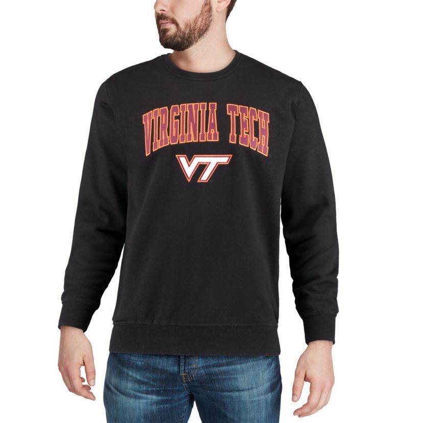 NCAA Virginia Tech Hokies Arch & Logo Crew Neck Sweatshirt