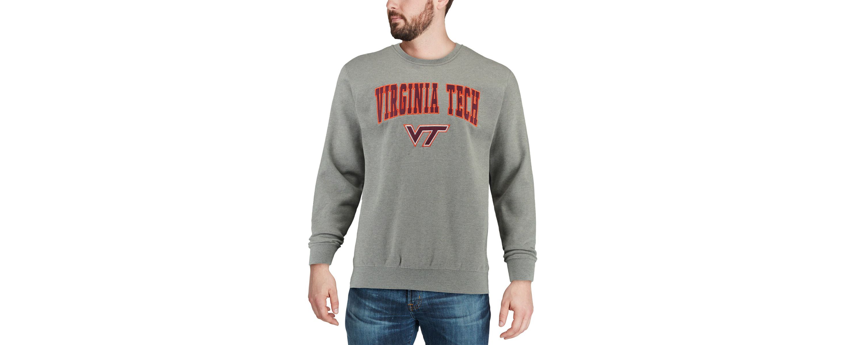 NCAA Virginia Tech Hokies Arch & Logo Crew Neck Sweatshirt