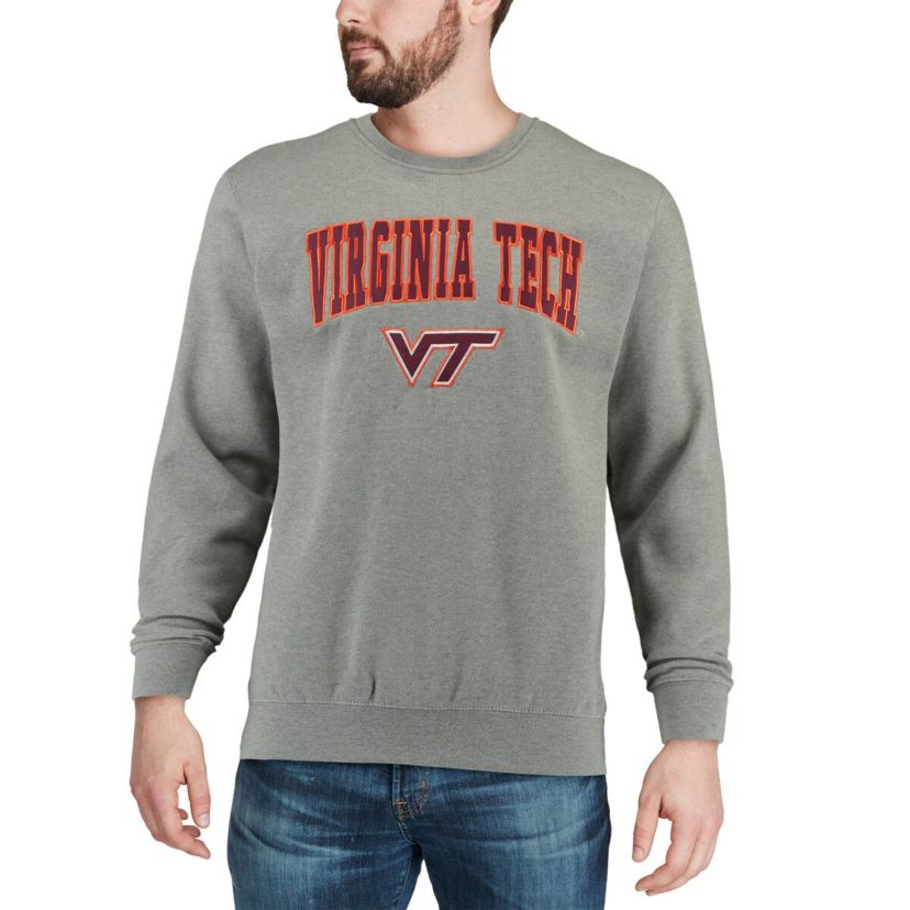 NCAA Virginia Tech Hokies Arch & Logo Crew Neck Sweatshirt