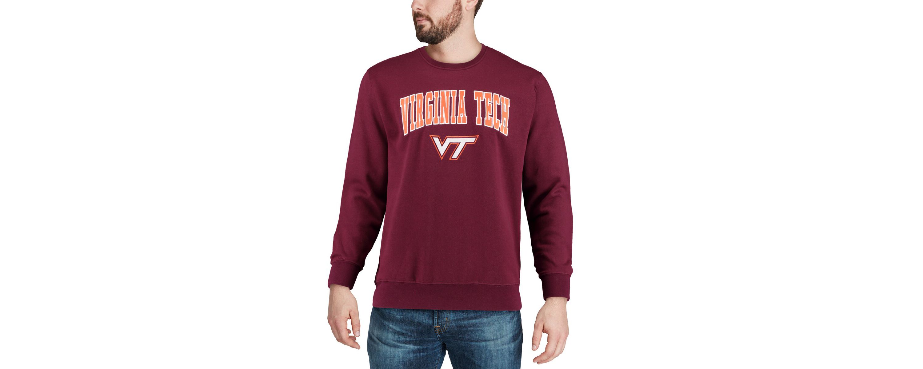 NCAA Virginia Tech Hokies Arch & Logo Crew Neck Sweatshirt