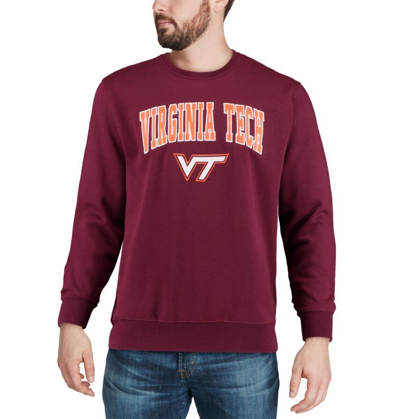 NCAA Virginia Tech Hokies Arch & Logo Crew Neck Sweatshirt