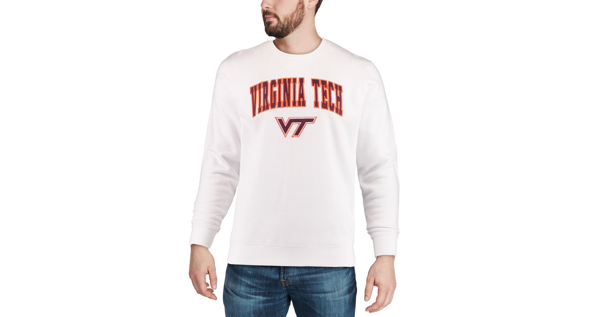 NCAA Virginia Tech Hokies Arch & Logo Crew Neck Sweatshirt