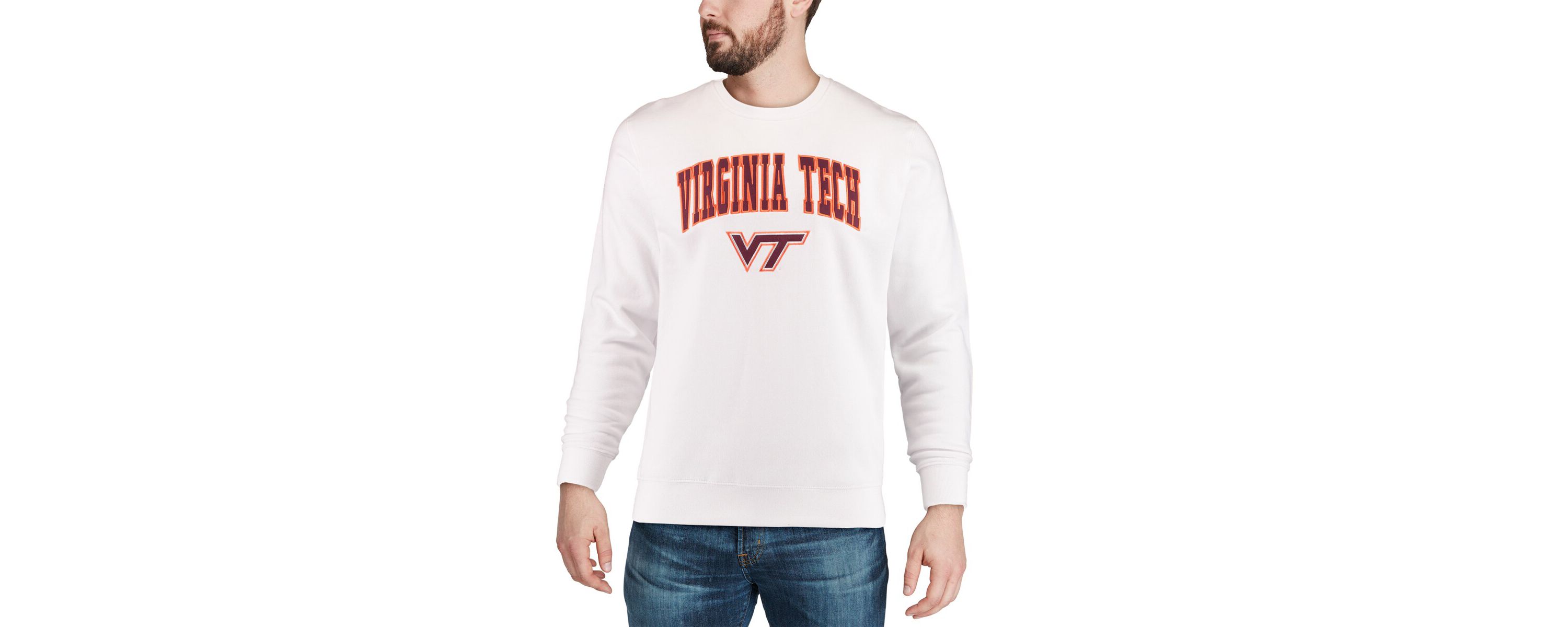 NCAA Virginia Tech Hokies Arch & Logo Crew Neck Sweatshirt