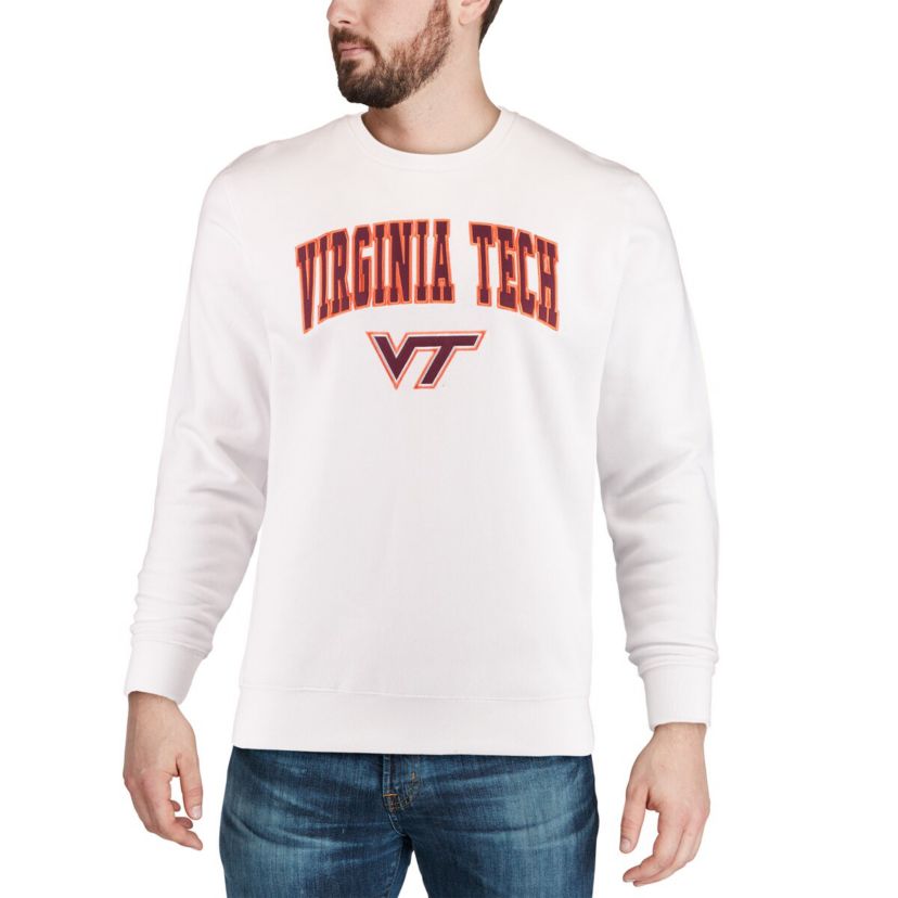 NCAA Virginia Tech Hokies Arch & Logo Crew Neck Sweatshirt