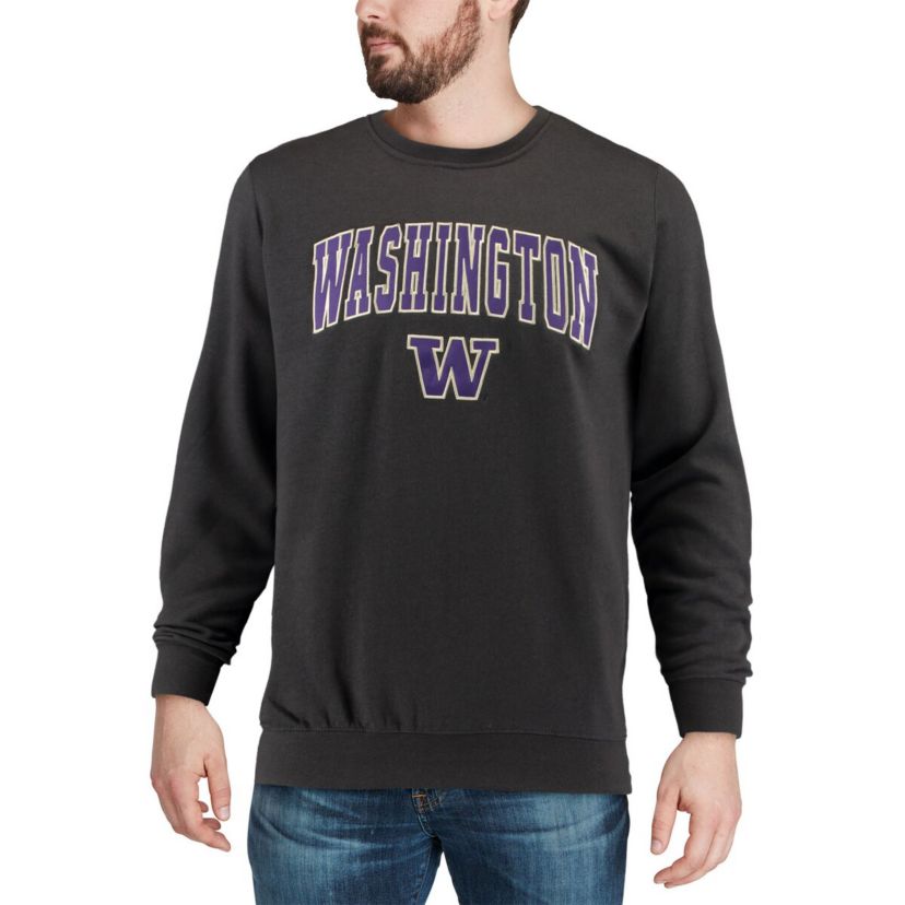 NCAA Washington Huskies Arch & Logo Crew Neck Sweatshirt
