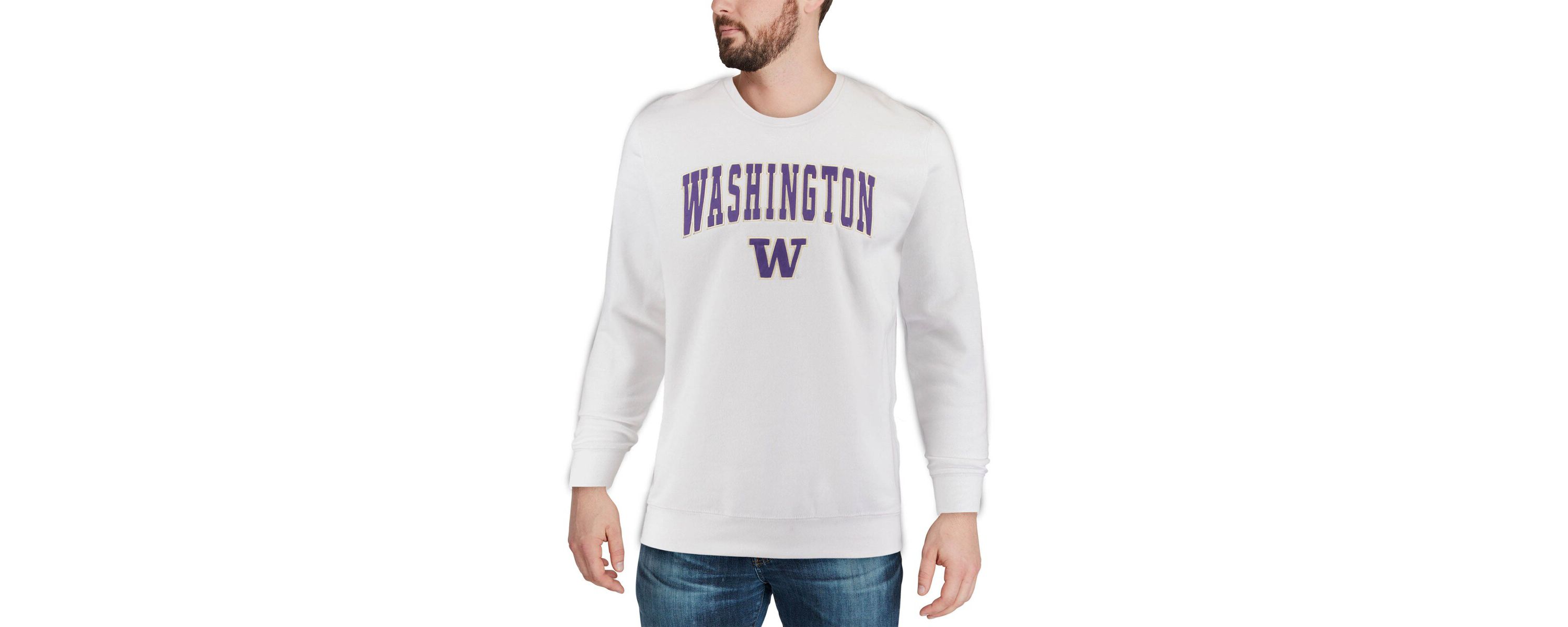 NCAA Washington Huskies Arch & Logo Crew Neck Sweatshirt