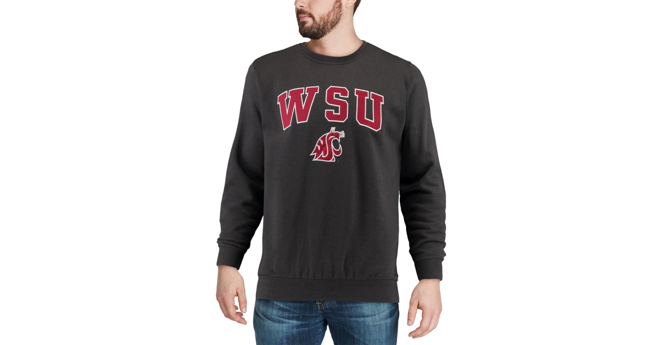 NCAA Washington State Cougars Arch & Logo Crew Neck Sweatshirt