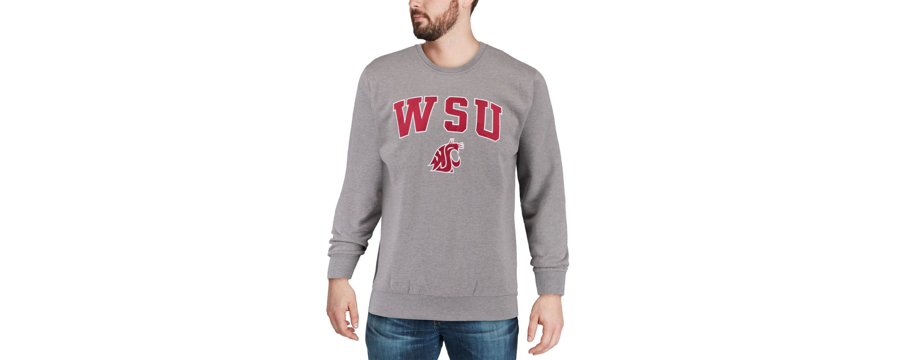 NCAA Washington State Cougars Arch & Logo Crew Neck Sweatshirt