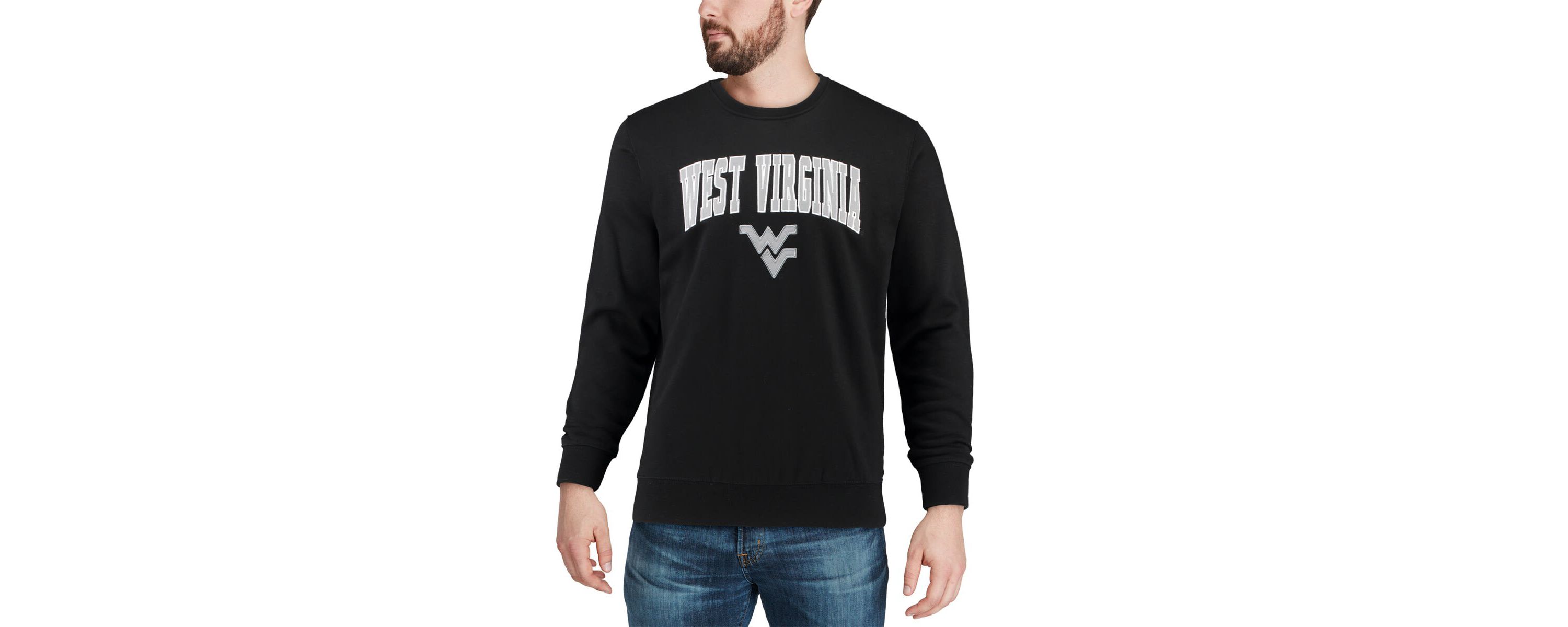 NCAA West Virginia Mountaineers Arch & Logo Crew Neck Sweatshirt