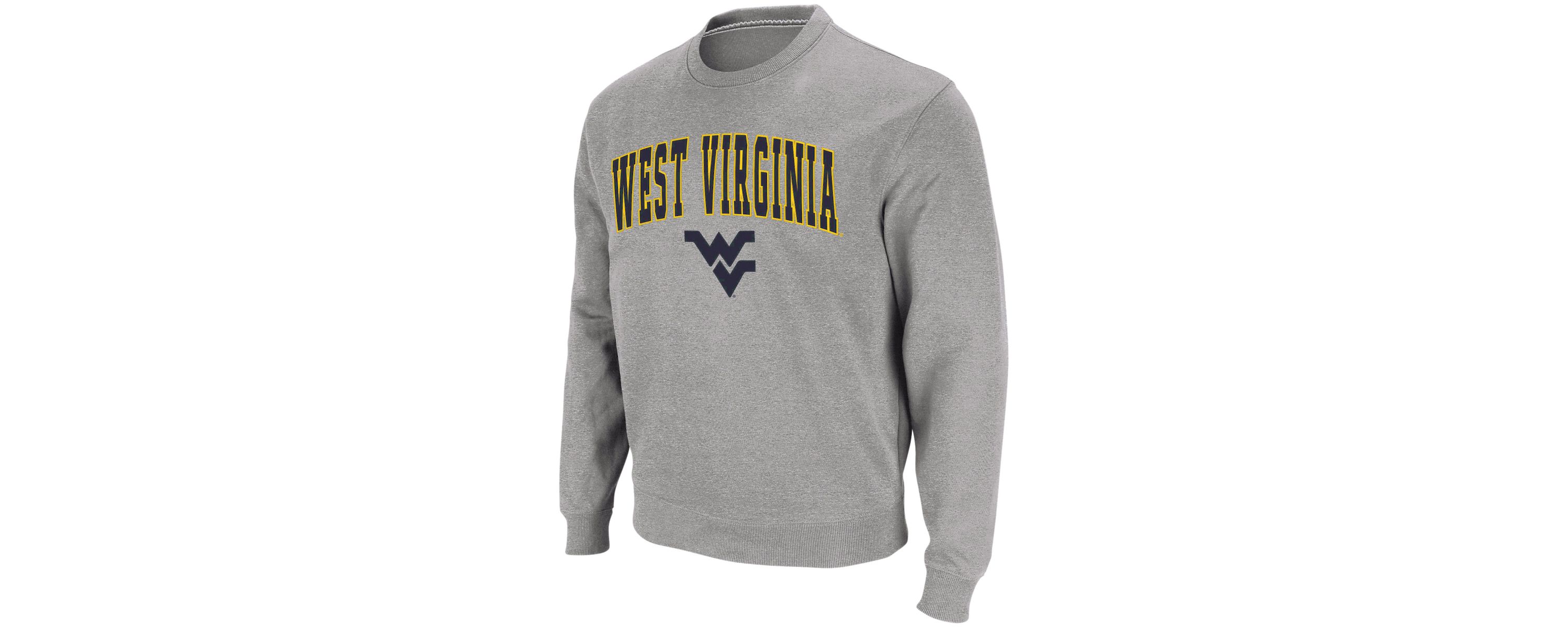 NCAA West Virginia Mountaineers Arch & Logo Crew Neck Sweatshirt