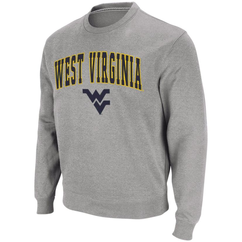 NCAA West Virginia Mountaineers Arch & Logo Crew Neck Sweatshirt