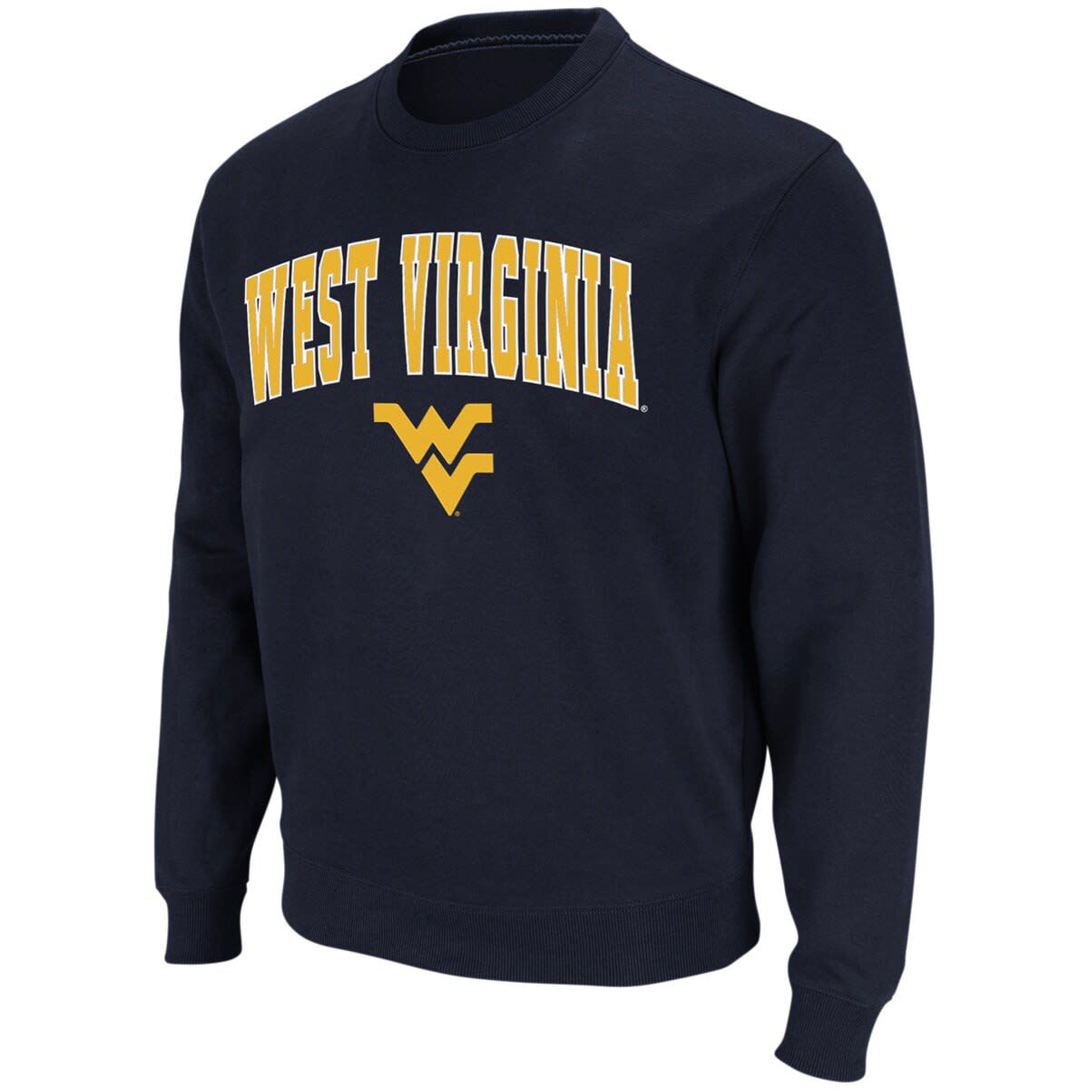 NCAA West Virginia Mountaineers Arch & Logo Crew Neck Sweatshirt