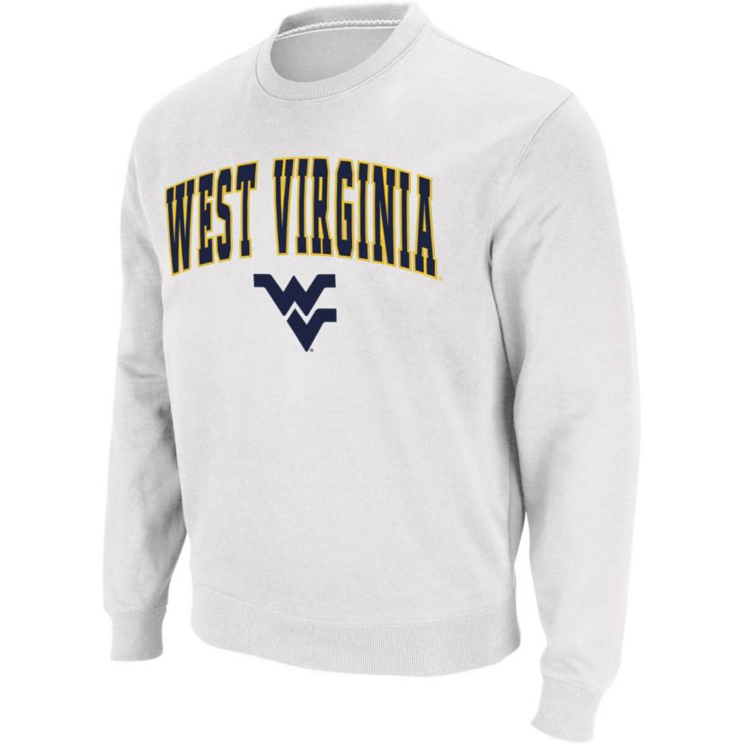 NCAA West Virginia Mountaineers Arch & Logo Crew Neck Sweatshirt