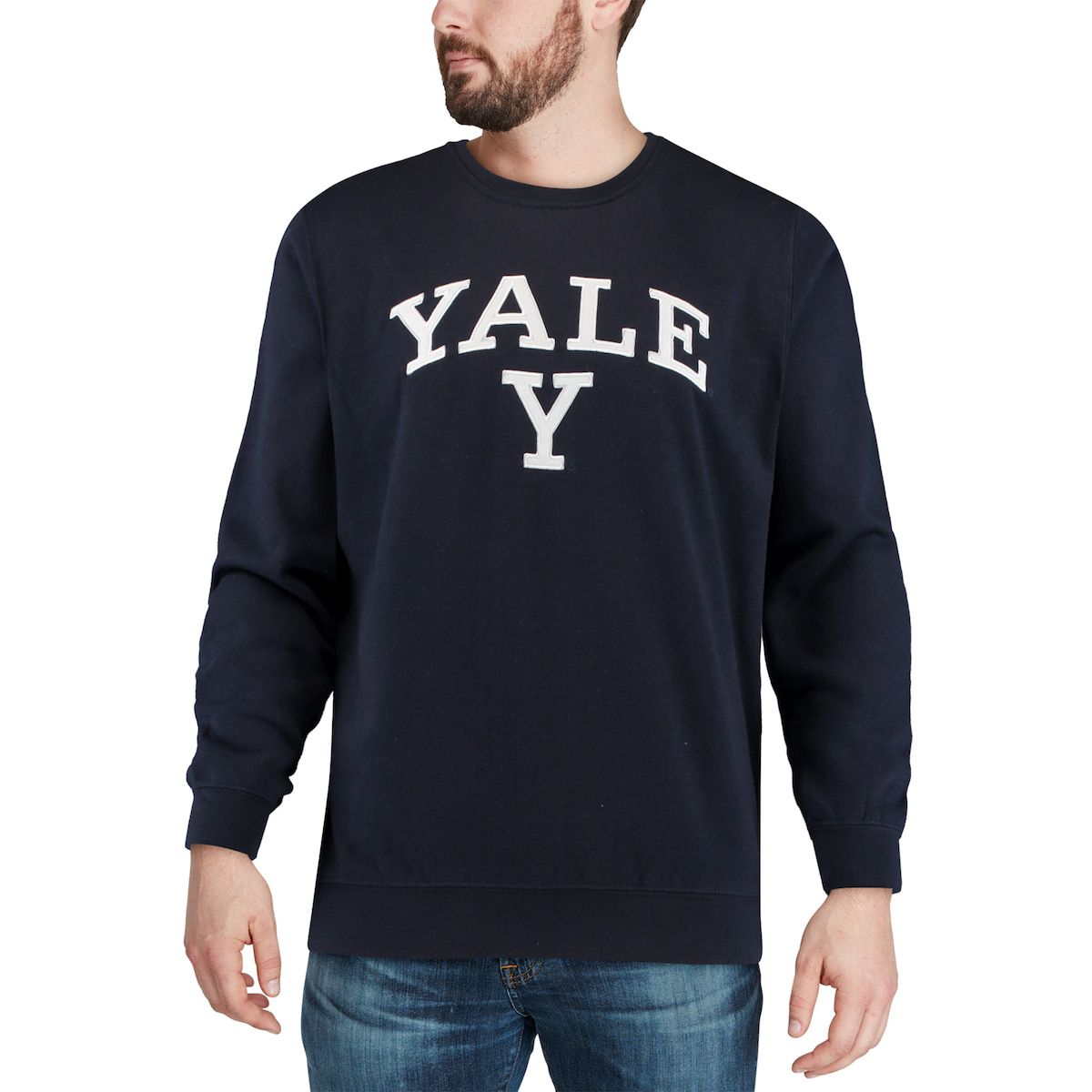 NCAA Yale Bulldogs Arch & Logo Crew Neck Sweatshirt