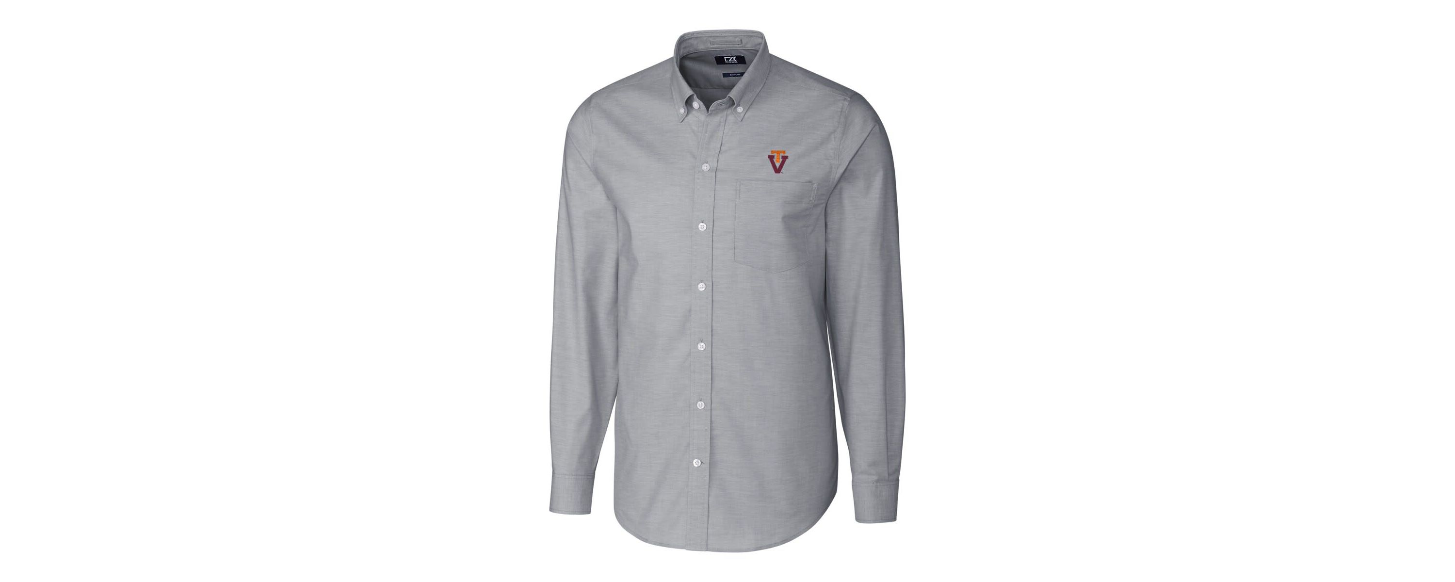 NCAA Virginia Tech Hokies Stretch Vault Logo Oxford Long Sleeve Shirt
