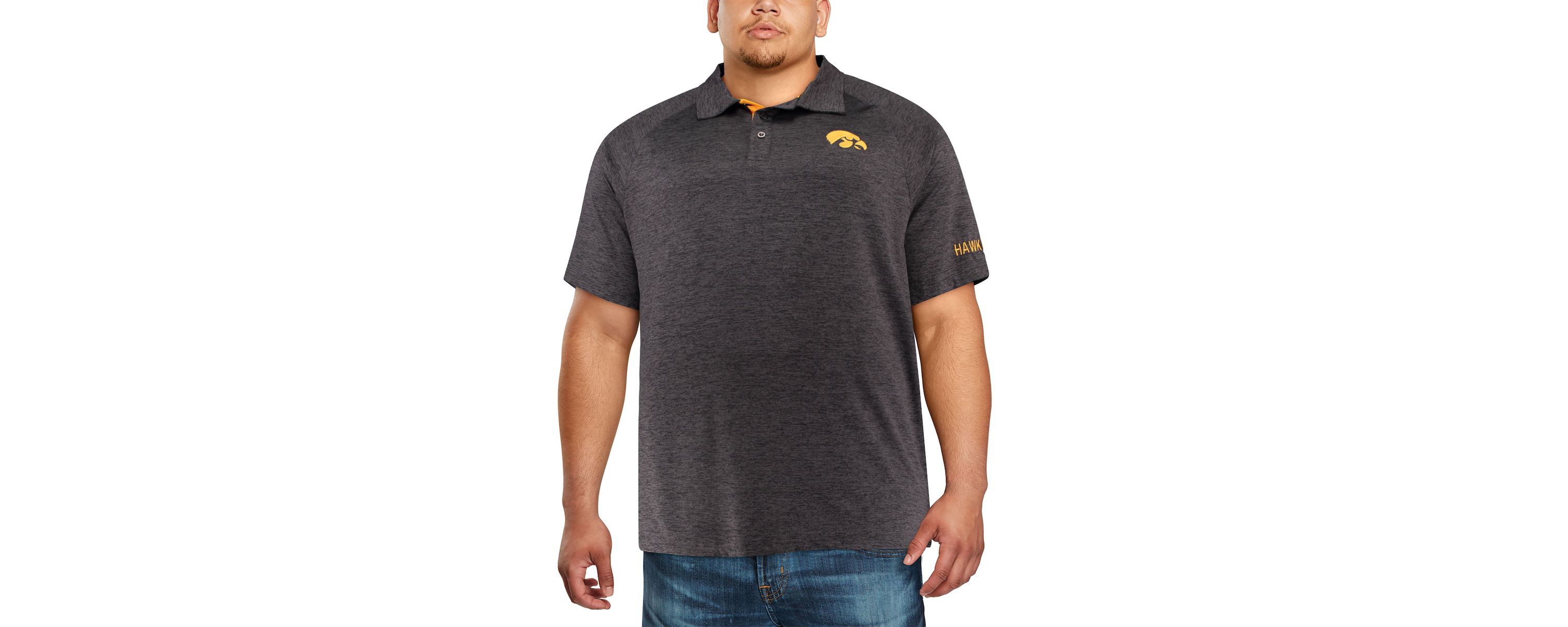 NCAA Iowa Hawkeyes Big & Tall Down Swing Polo