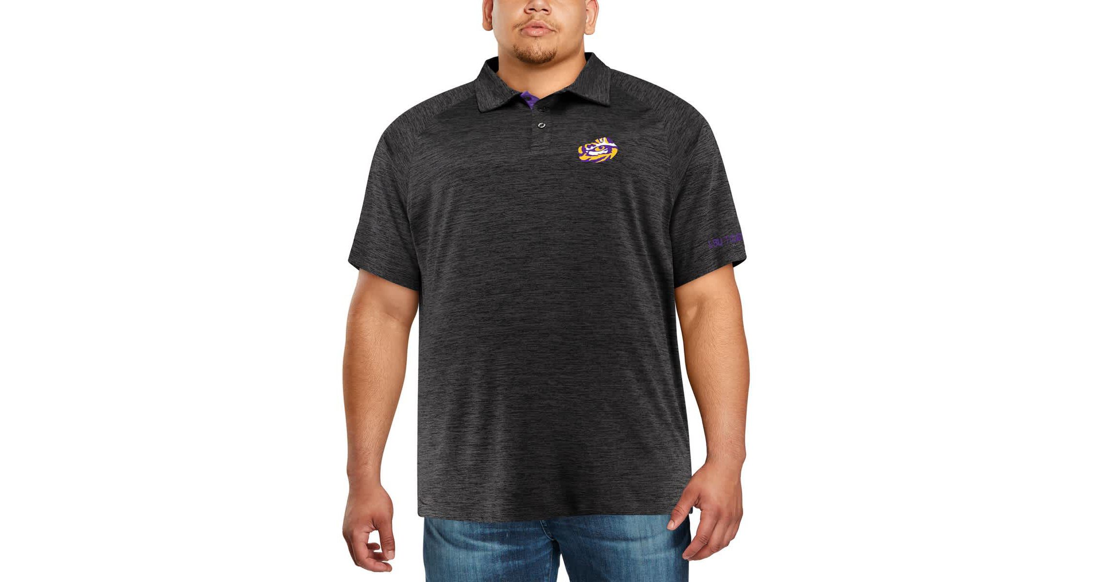 NCAA LSU Tigers Big & Tall Down Swing Polo