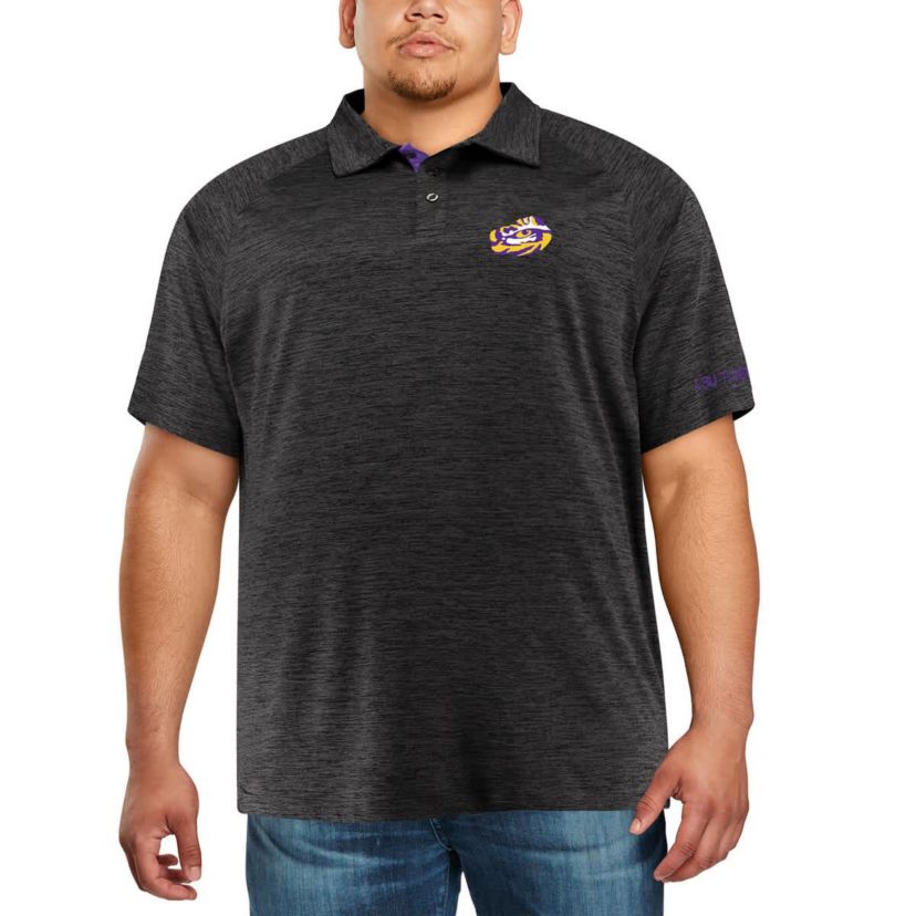 NCAA LSU Tigers Big & Tall Down Swing Polo