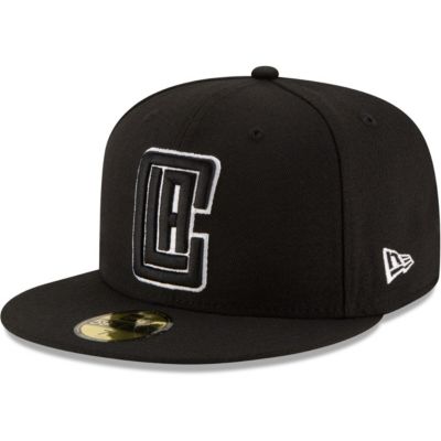 New Era Men's Los Angeles Clippers NBA LA Clippers & Logo 59FIFTY Fitted Hat, Black, 7 3/8