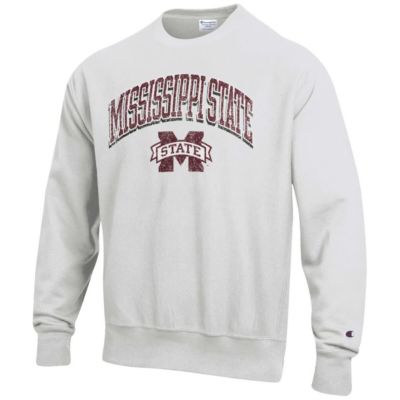 NCAA Mississippi State Bulldogs Arch Over Logo Reverse Weave Pullover Sweatshirt