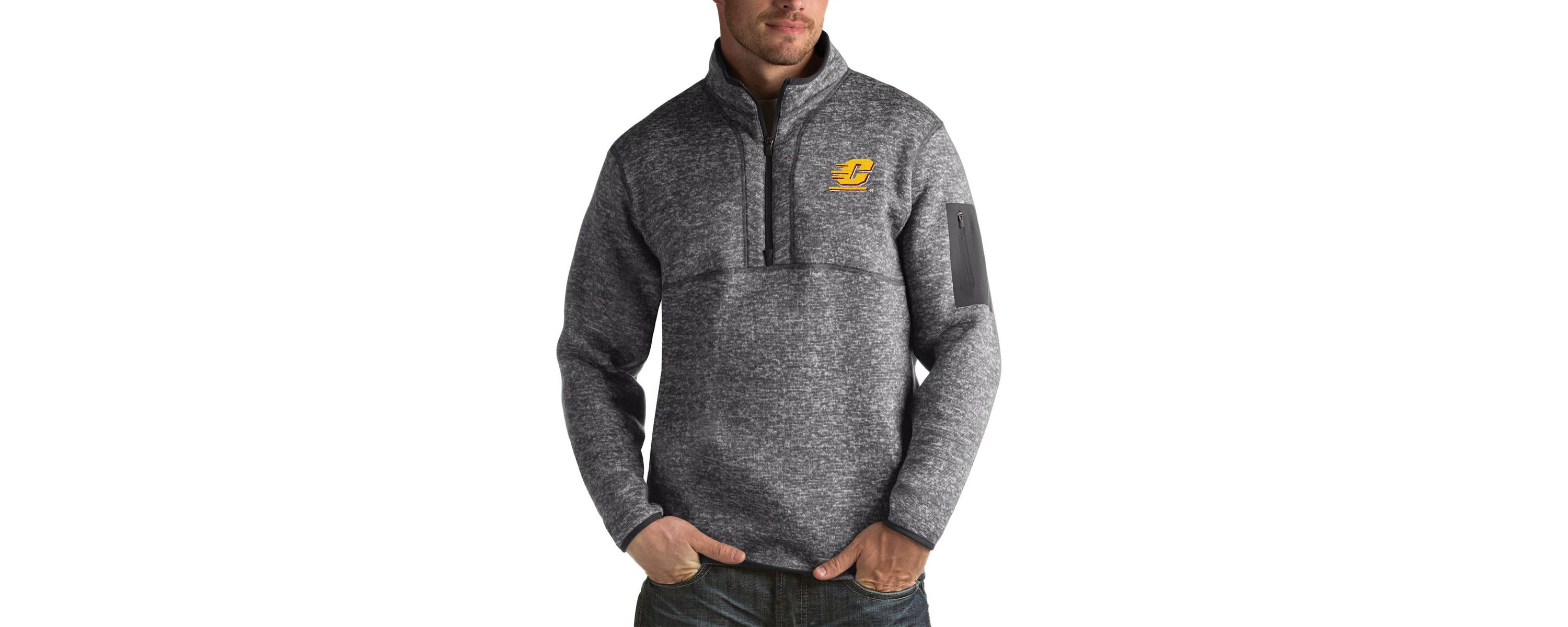 Central Michigan Chippewas NCAA Cent. Michigan Chippewas Fortune Big & Tall Quarter-Zip Pullover Jacket