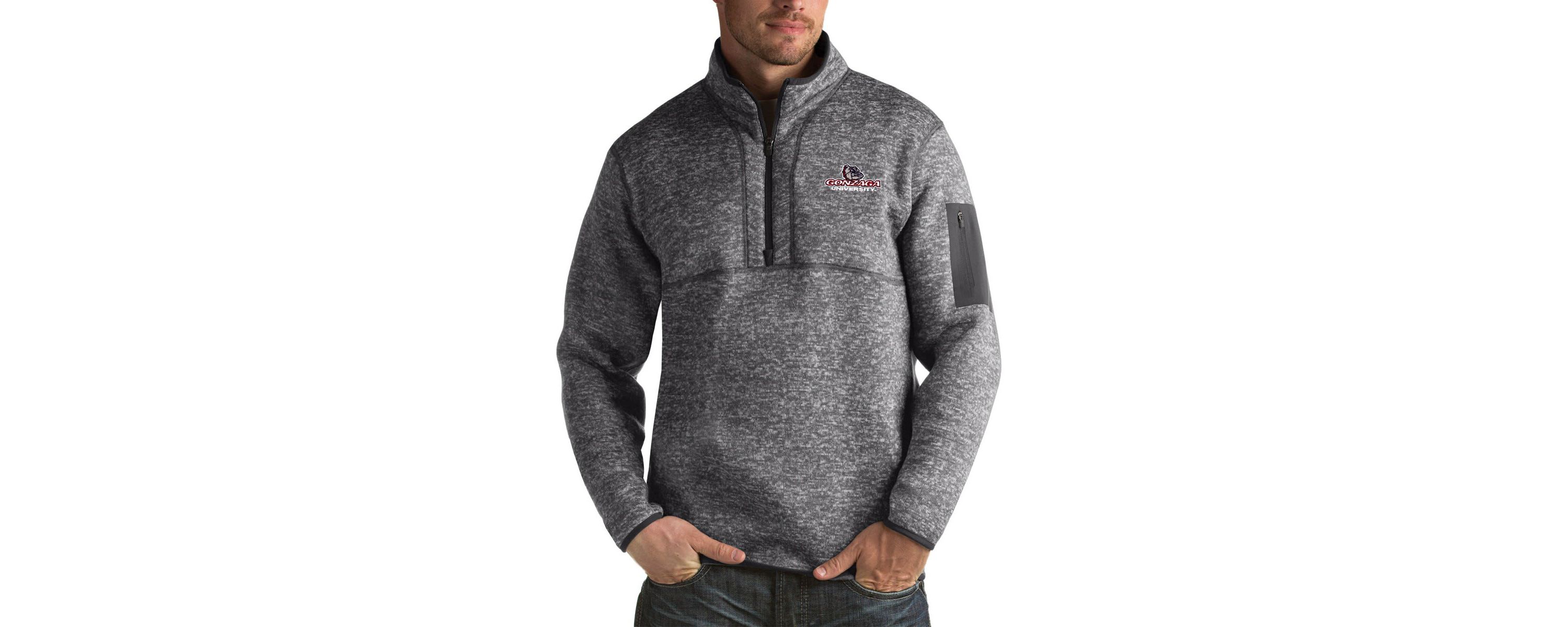 Gonzaga University Bulldogs NCAA Gonzaga Bulldogs Fortune Big & Tall Quarter-Zip Pullover Jacket