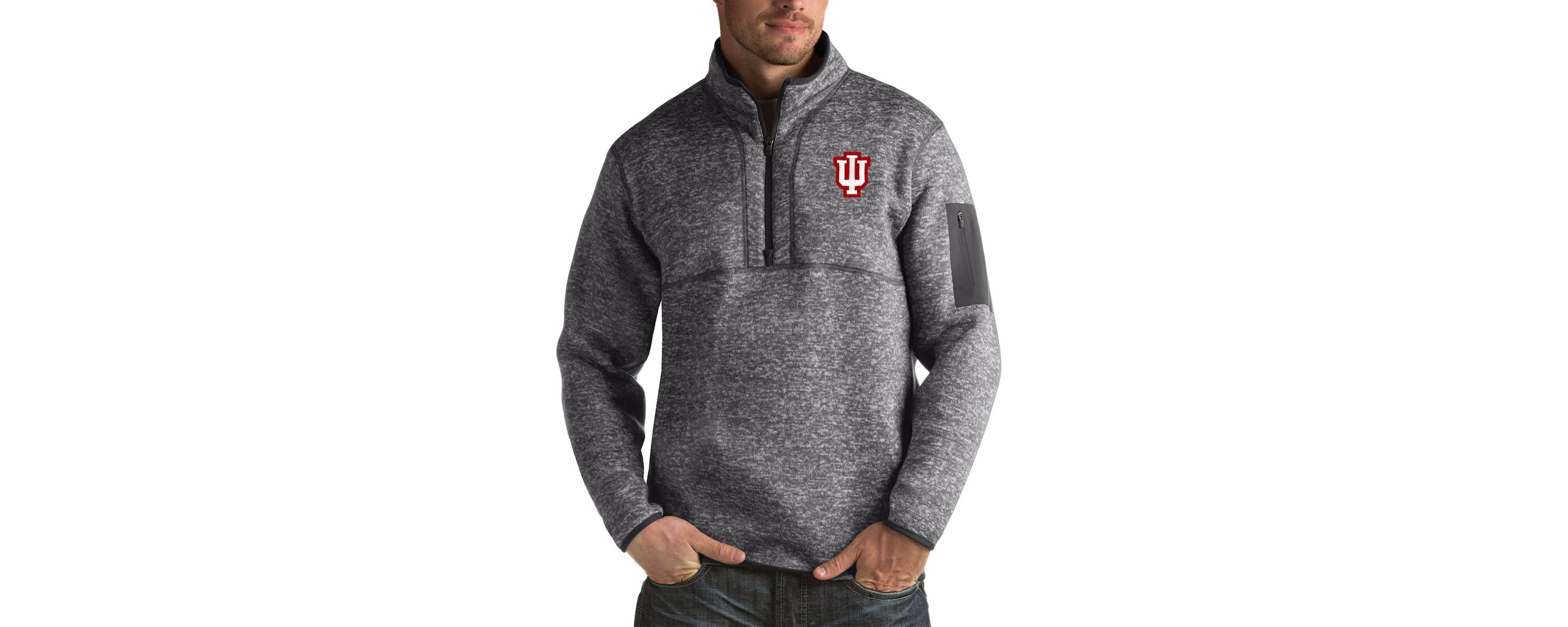 NCAA Indiana Hoosiers Fortune Big & Tall Quarter-Zip Pullover Jacket