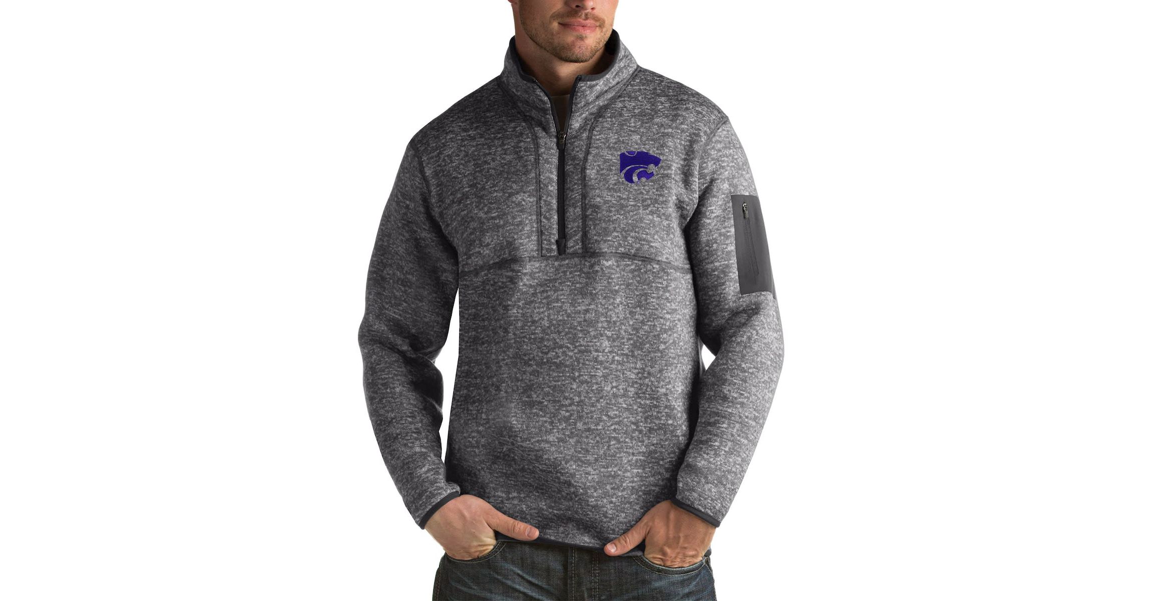 NCAA Kansas State Wildcats Fortune Big & Tall Quarter-Zip Pullover Jacket