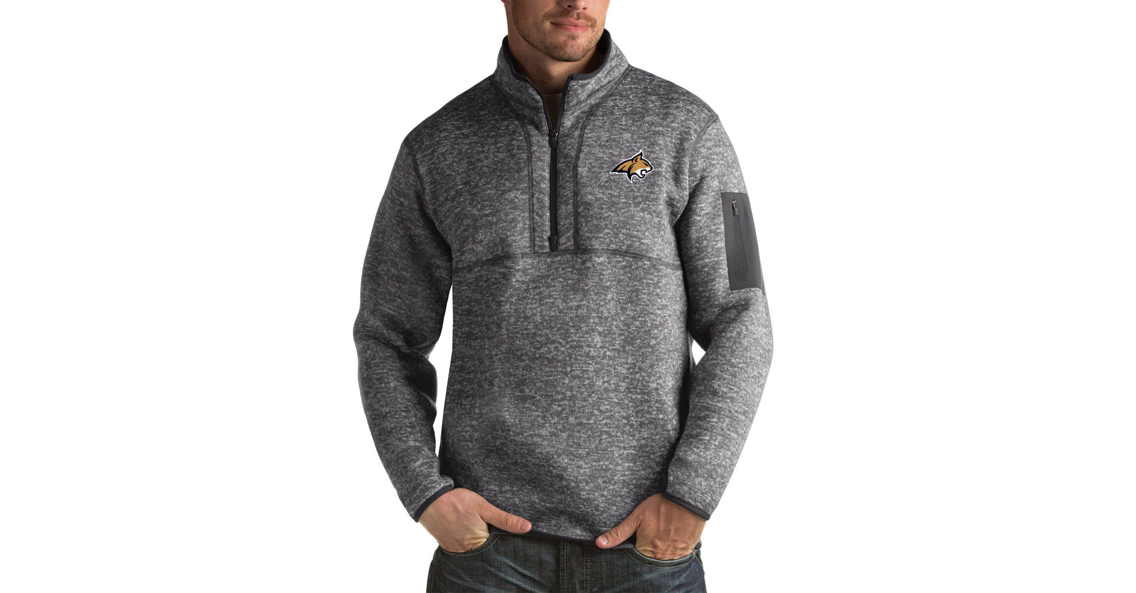 NCAA Montana State Bobcats Fortune Big & Tall Quarter-Zip Pullover Jacket