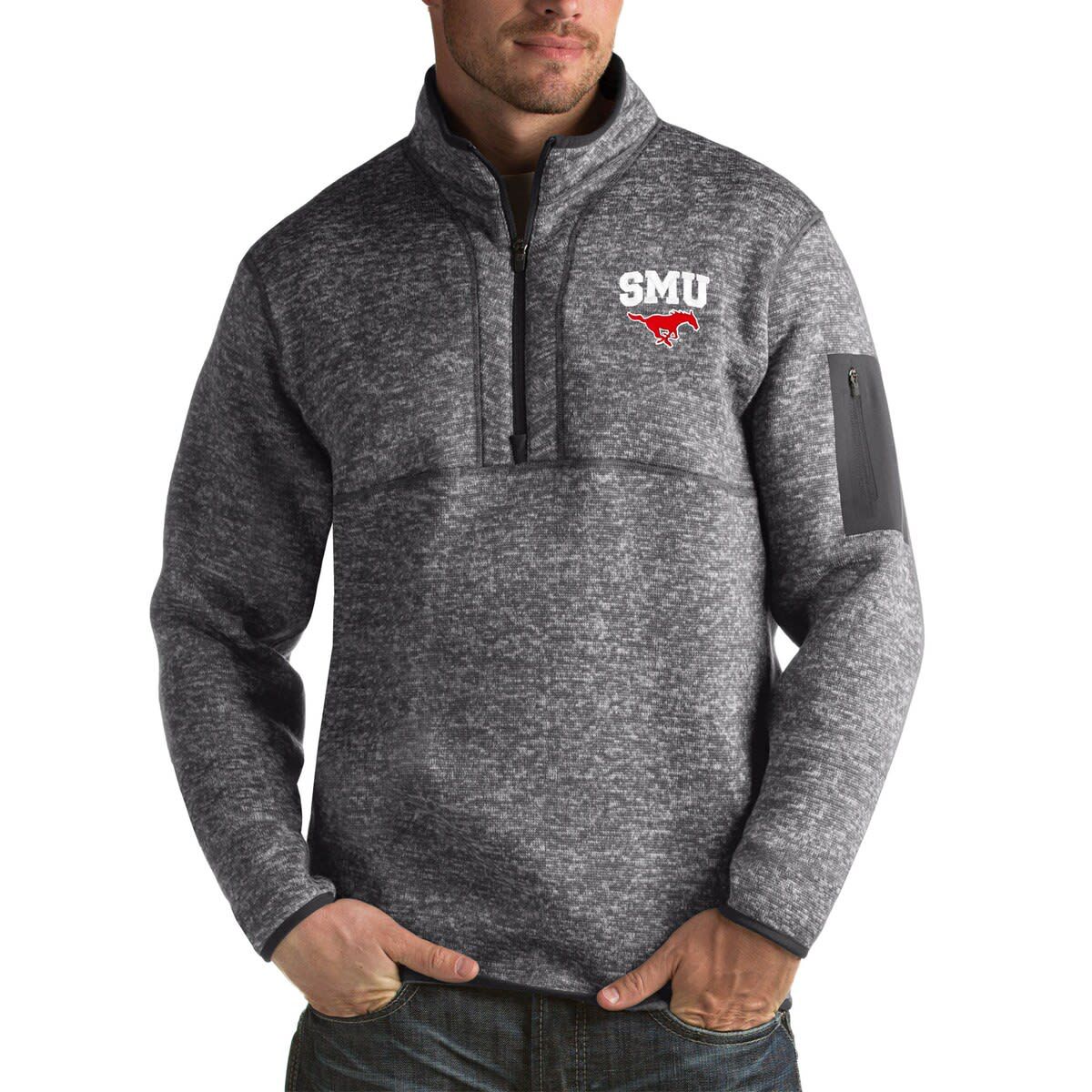 NCAA SMU Mustangs Fortune Big & Tall Quarter-Zip Pullover Jacket