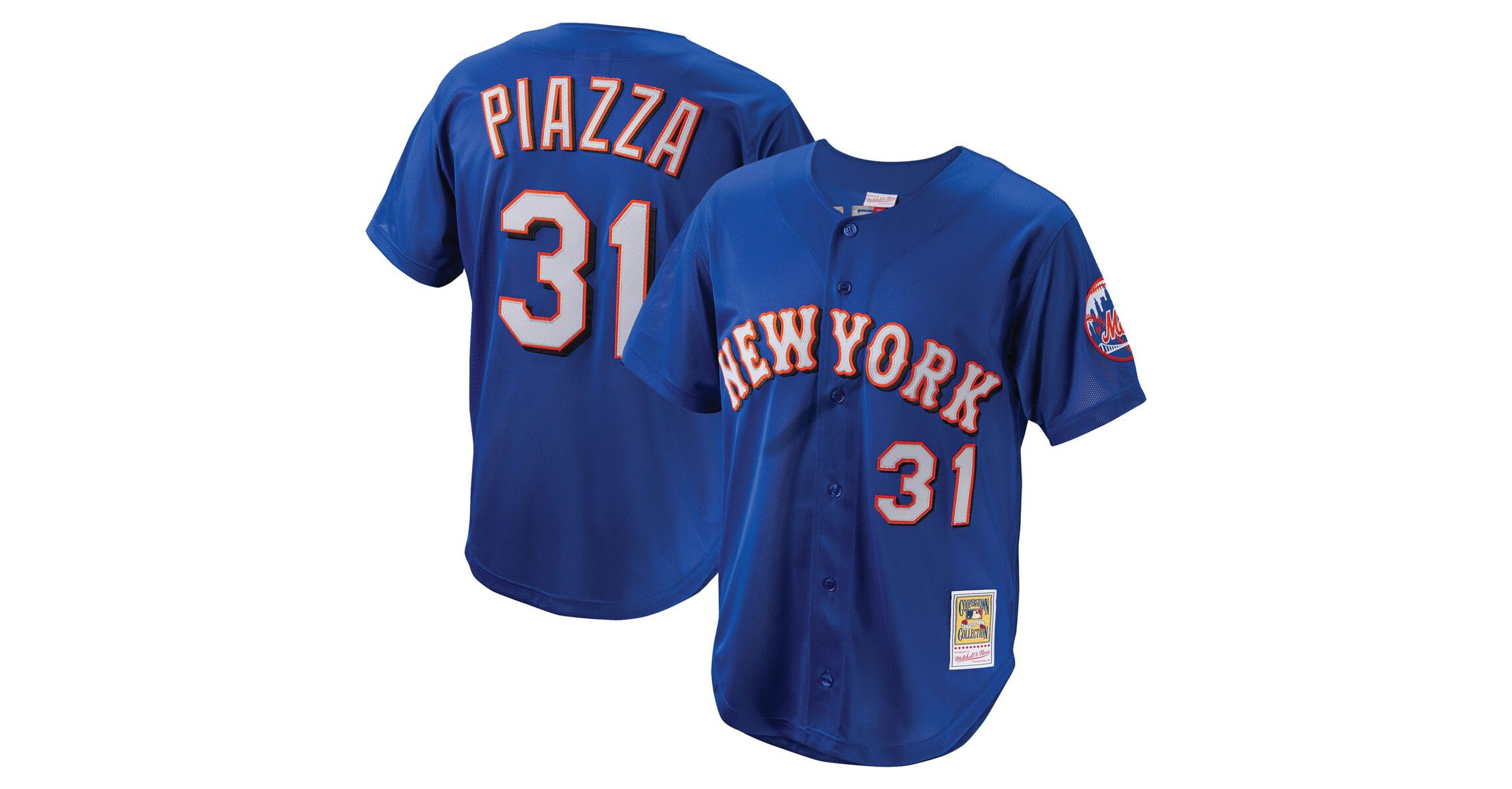 MLB Mike Piazza New York Mets Cooperstown Collection Mesh Batting Practice Button-Up Jersey