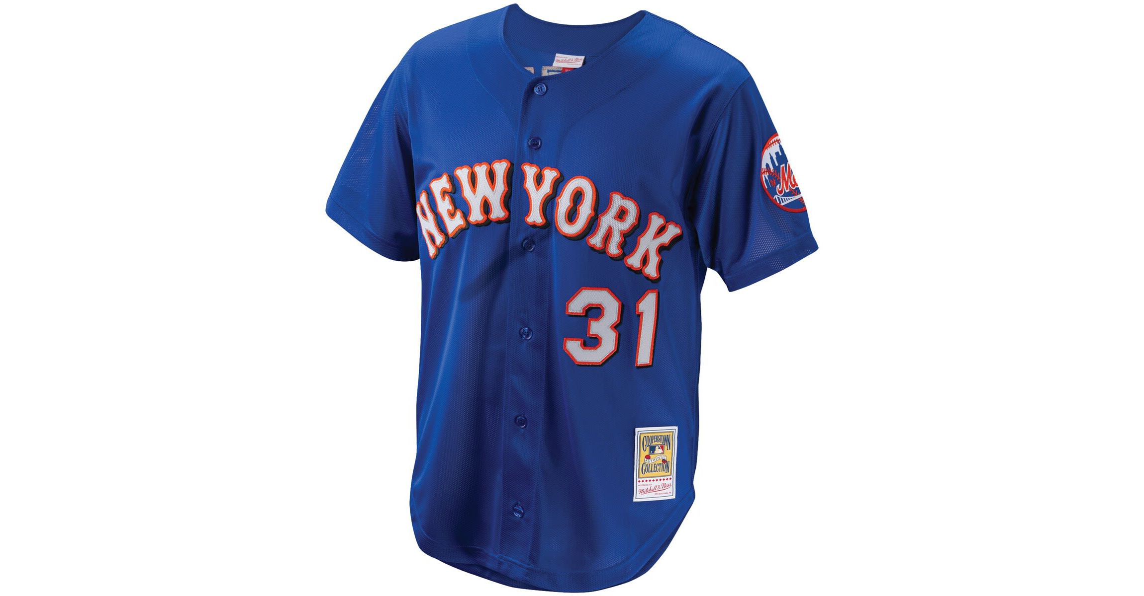 MLB Mike Piazza New York Mets Cooperstown Collection Mesh Batting Practice Button-Up Jersey