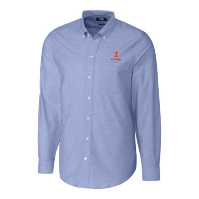 NCAA Illinois Fighting Illini Stretch Oxford Big & Tall Long Sleeve Button-Down Shirt