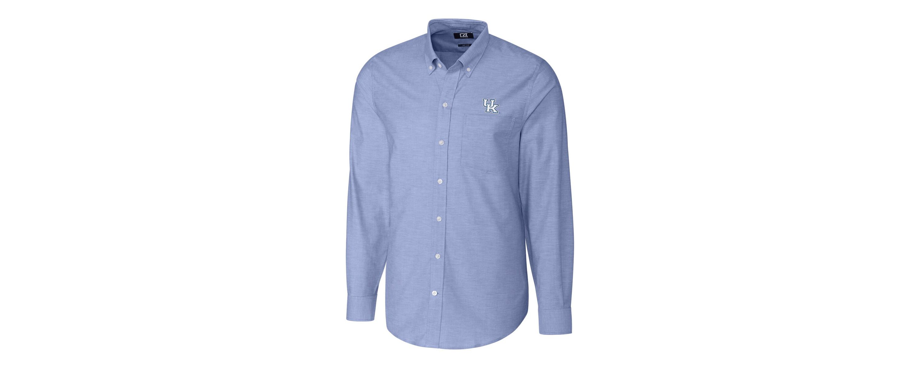 NCAA Kentucky Wildcats Stretch Oxford Big & Tall Long Sleeve Button-Down Shirt