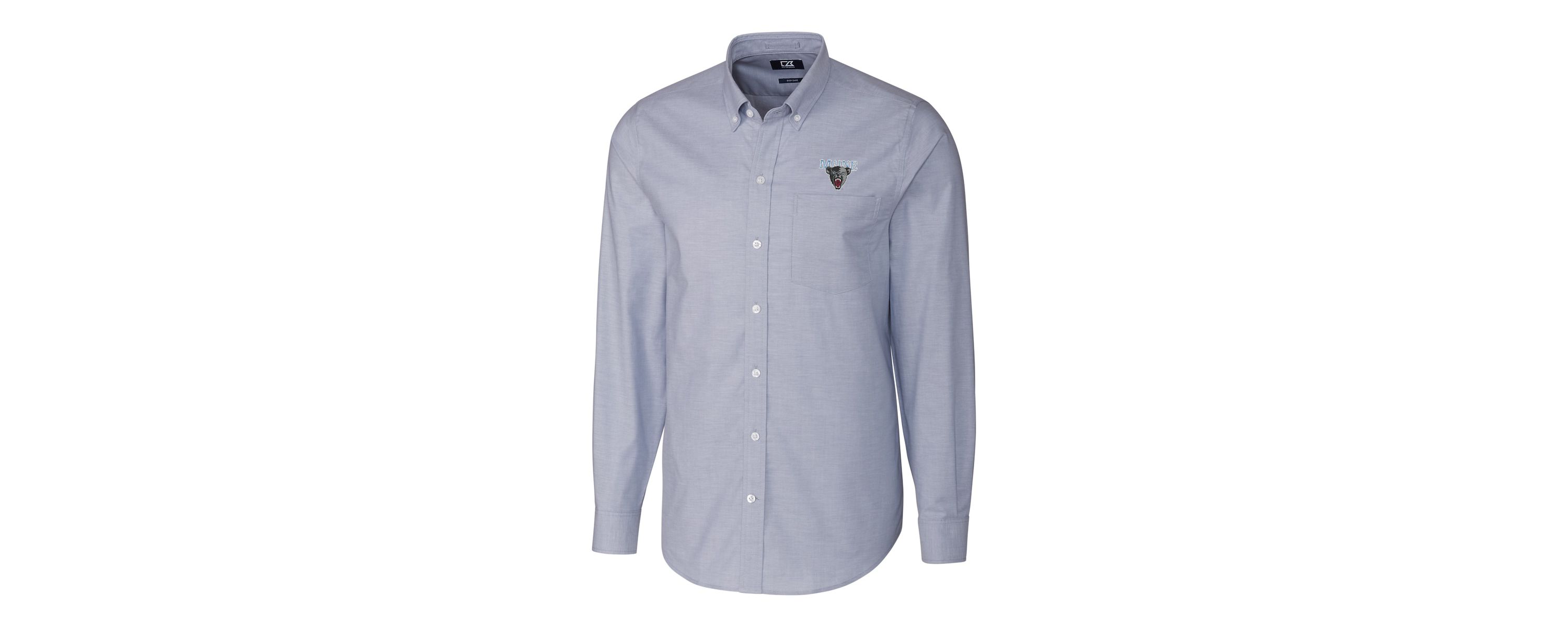 Maine Black Bears NCAA Light Maine Bears Stretch Oxford Big & Tall Long Sleeve Button-Down Shirt