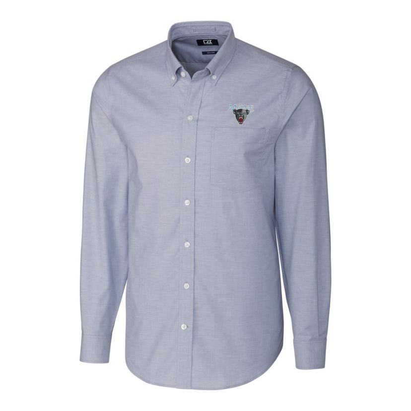 Maine Black Bears NCAA Light Maine Bears Stretch Oxford Big & Tall Long Sleeve Button-Down Shirt