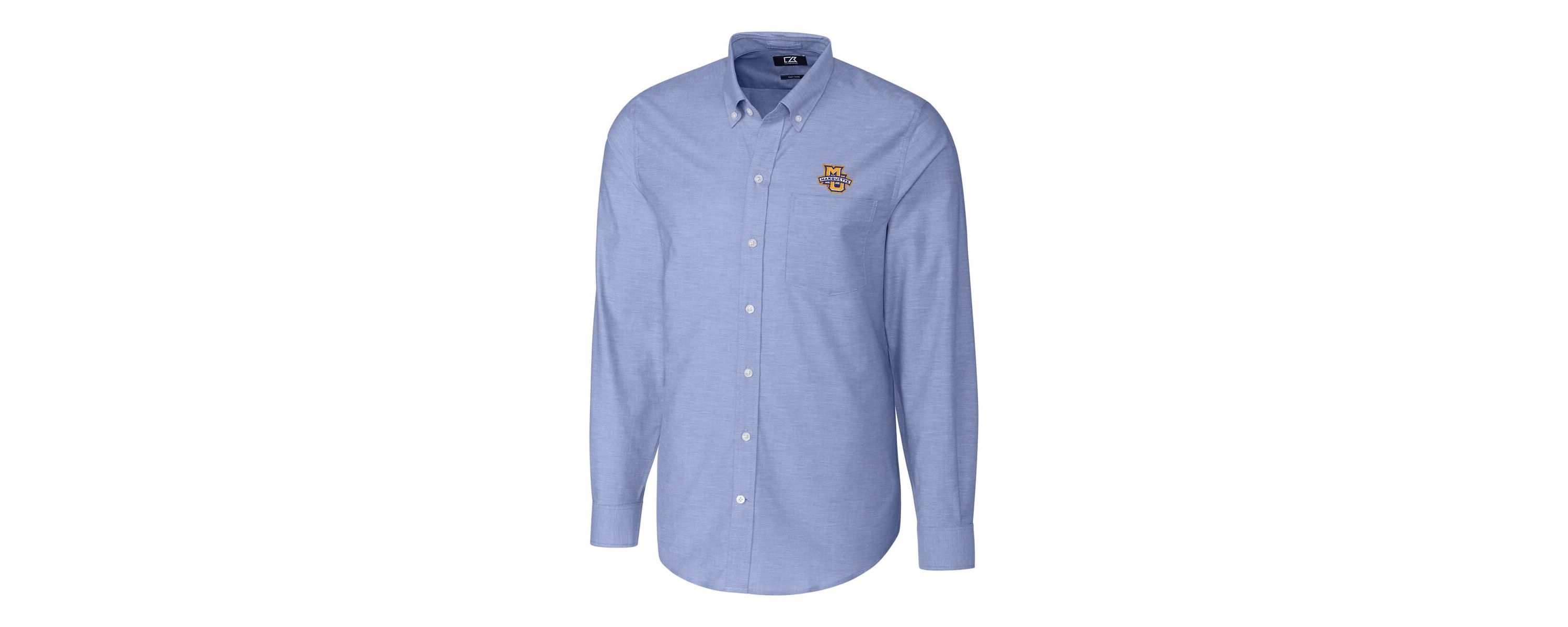 NCAA Marquette Golden Eagles Stretch Oxford Big & Tall Long Sleeve Button-Down Shirt