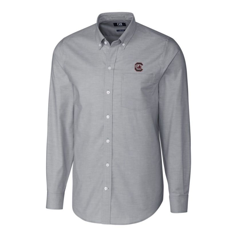 NCAA South Carolina Gamecocks Stretch Oxford Big & Tall Long Sleeve Button-Down Shirt