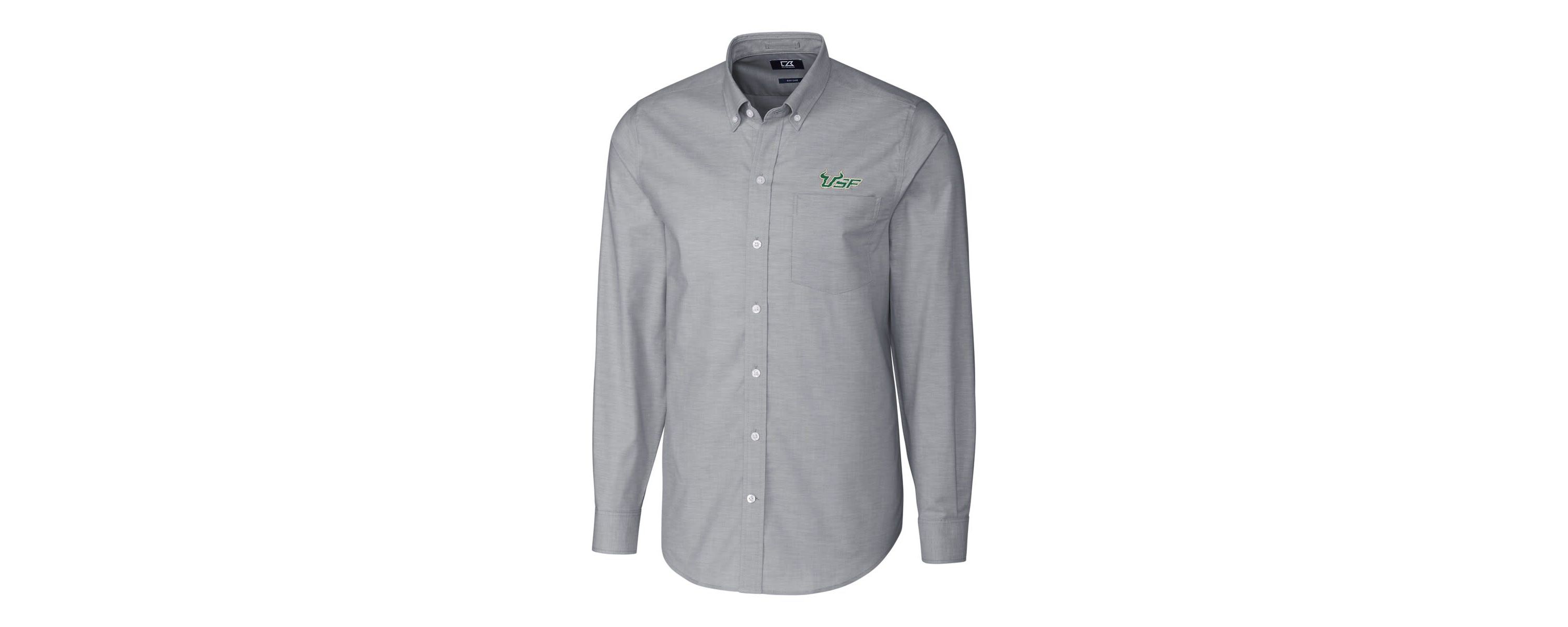 NCAA South Florida Bulls Stretch Oxford Big & Tall Long Sleeve Button-Down Shirt