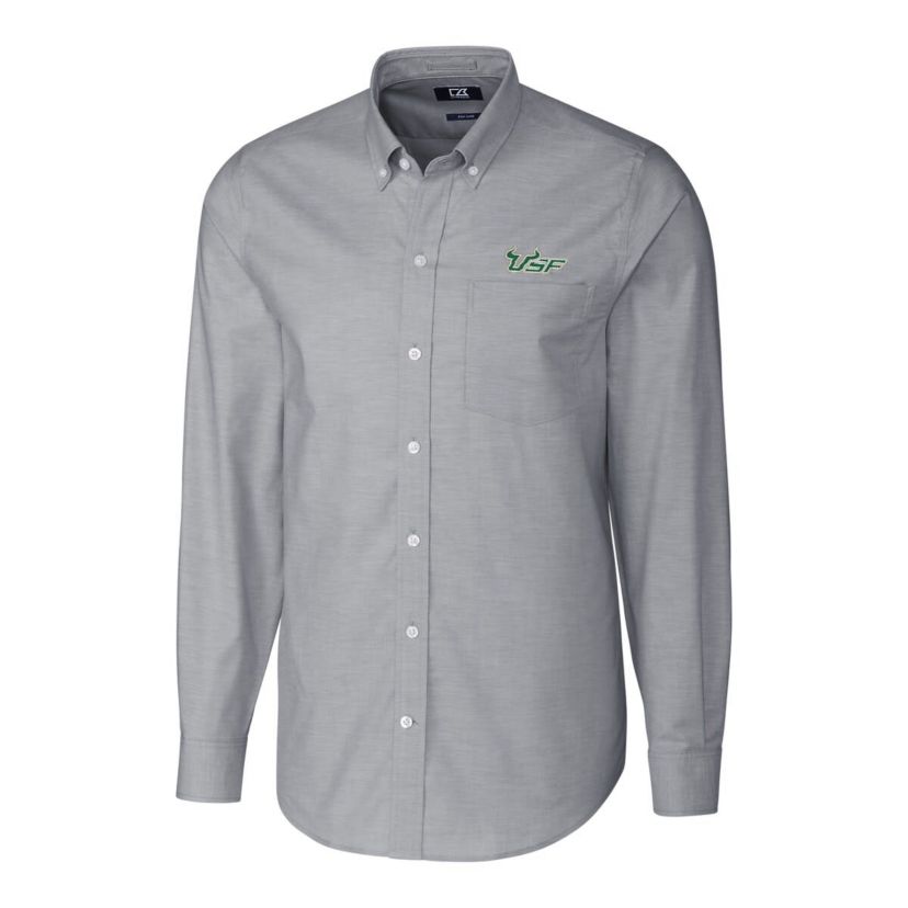 NCAA South Florida Bulls Stretch Oxford Big & Tall Long Sleeve Button-Down Shirt