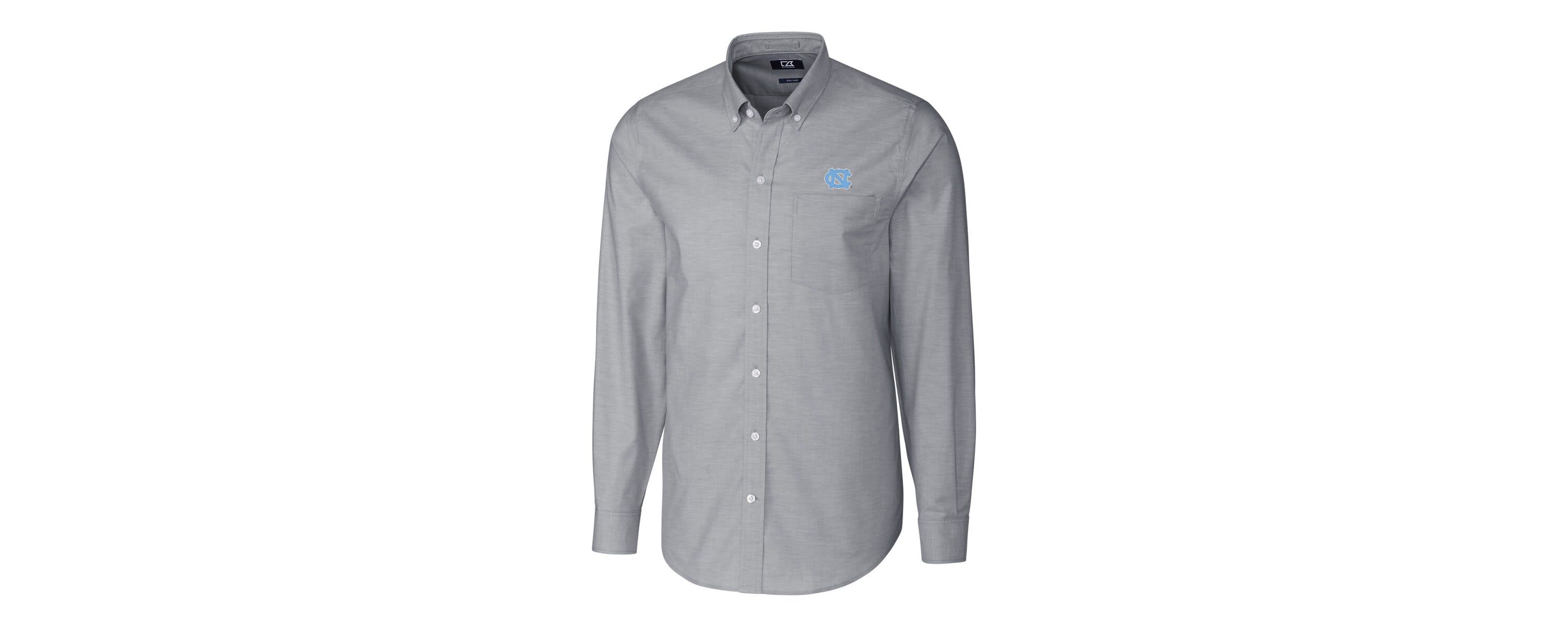 NCAA North Carolina Tar Heels Stretch Oxford Big & Tall Long Sleeve Button-Down Shirt