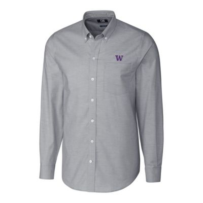 NCAA Washington Huskies Stretch Oxford Big & Tall Long Sleeve Button-Down Shirt