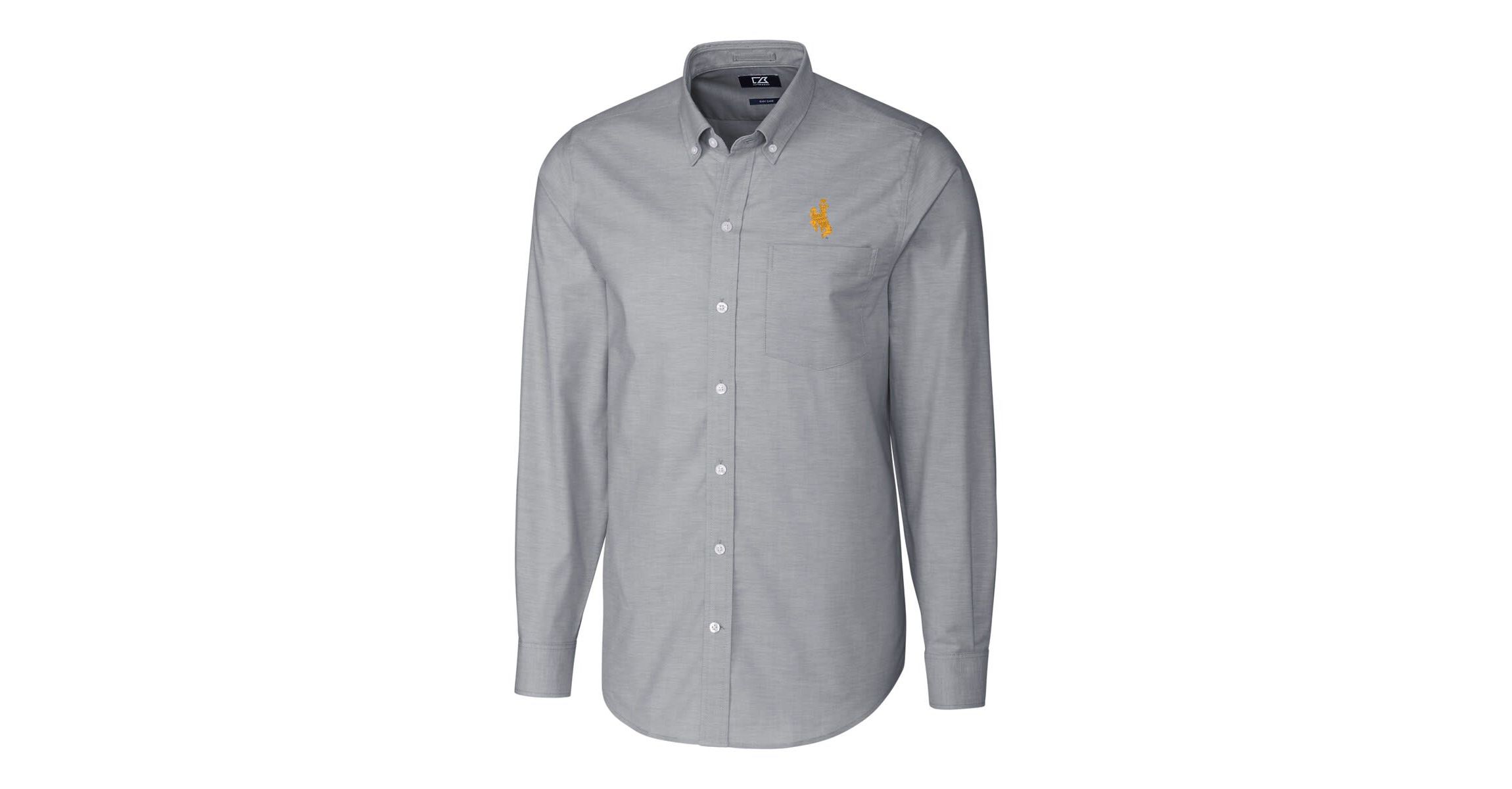 NCAA Wyoming Cowboys Stretch Oxford Big & Tall Long Sleeve Button-Down Shirt