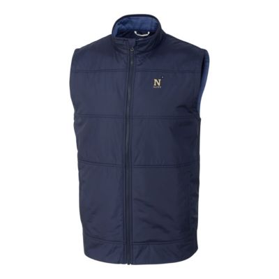 Cutter & Buck Navy Midshipmen NCAA Midshipmen Big & Tall Stealth DryTec Full-Zip Vest