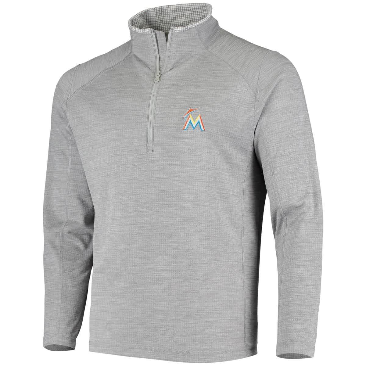 MLB Vineyard Vines Miami Marlins Performance Sankaty Half-Zip Pullover Top