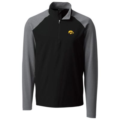 NCAA Iowa Hawkeyes Response Hybrid Overknit Quarter-Zip Pullover Jacket